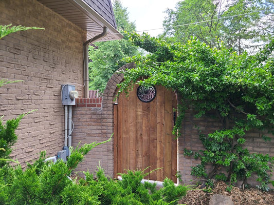 Wood Gate with Round Arch