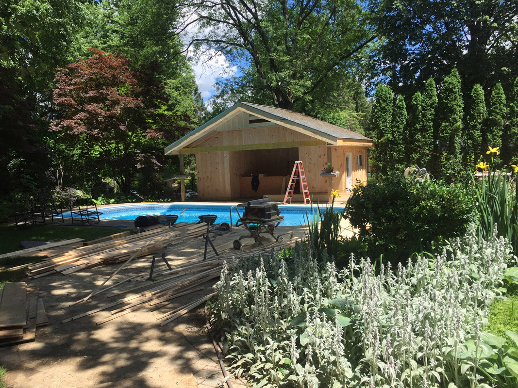 Wood Pool House & Cabana