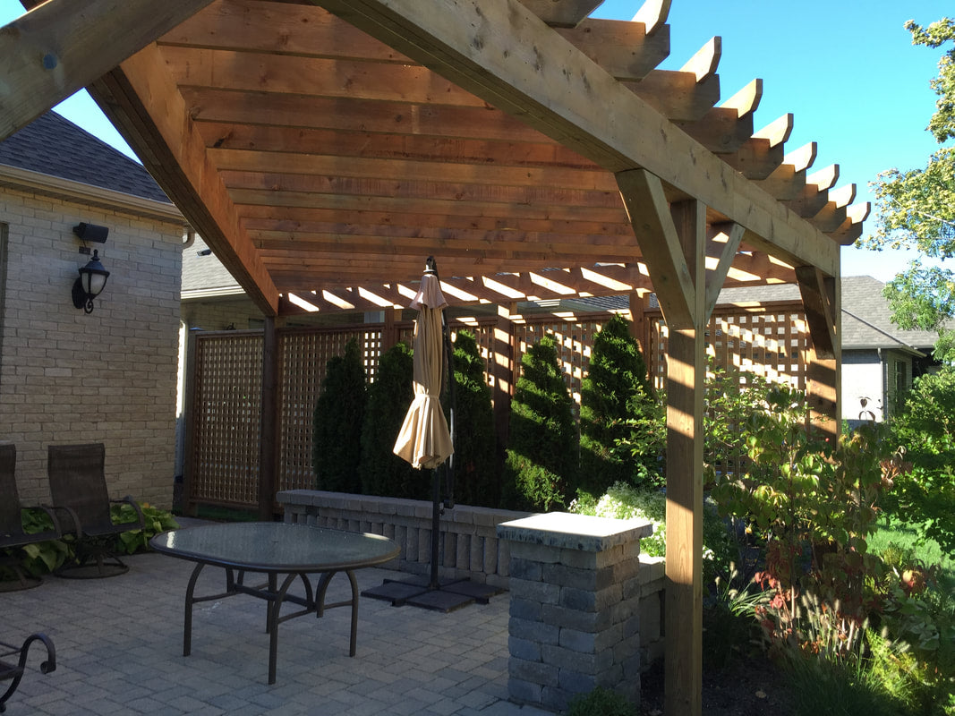 Triangle Shaped Pergola With Privacy