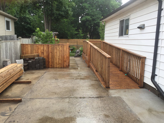 Wooden Deck With Wheel Chair Accessible Ramp