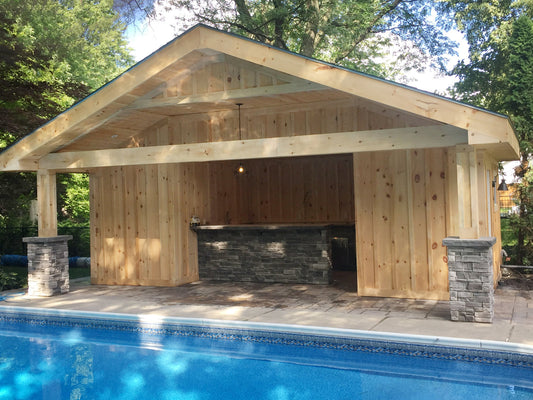 Wood Pool House & Cabana